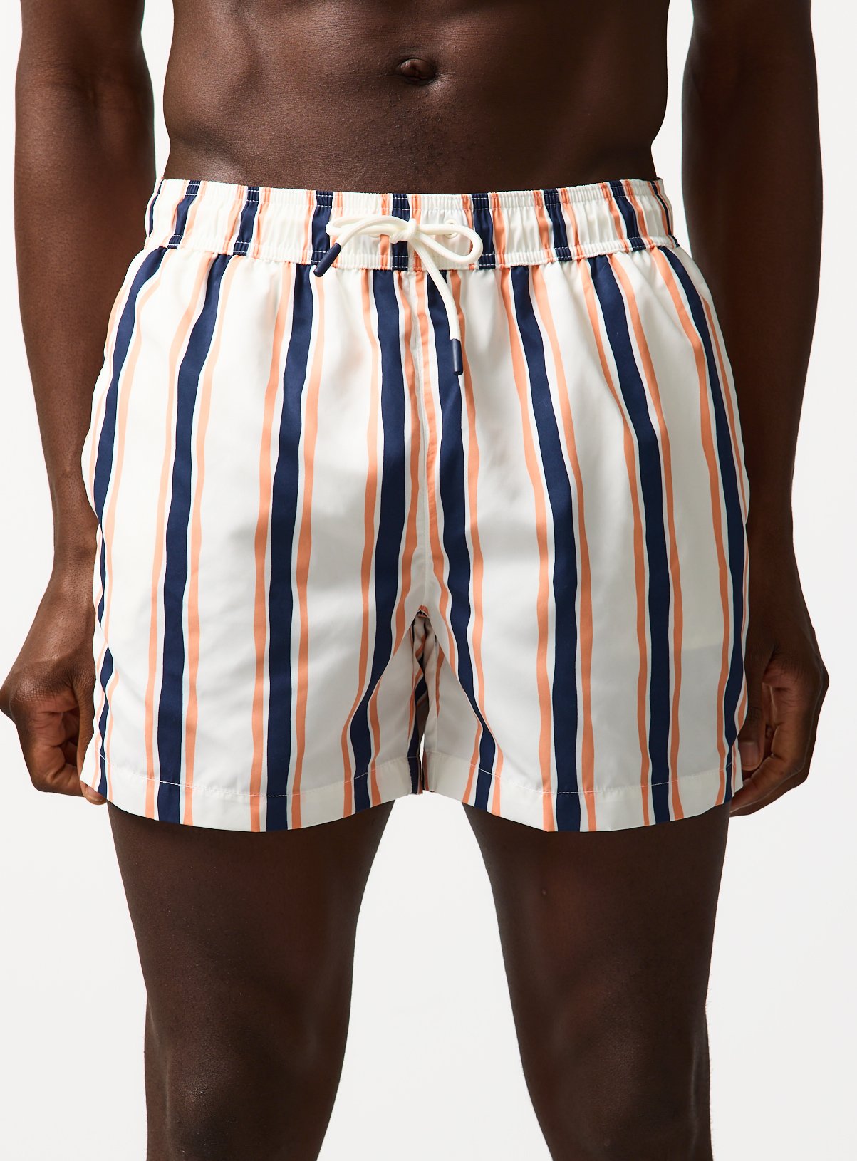 Blue & Orange Stripe Swim Shorts L - Image 1 thumbnail